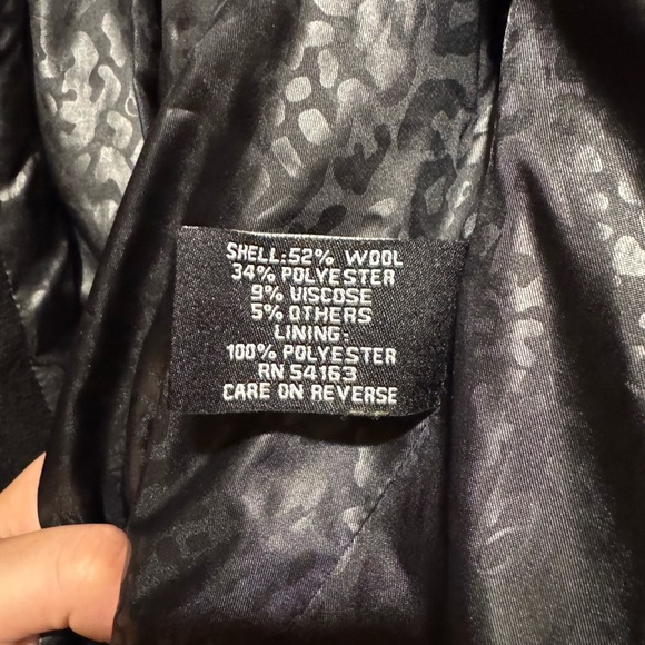 Guess Women's Black Charcoal Double-Breasted Pea Coat - Picture 3 of 5